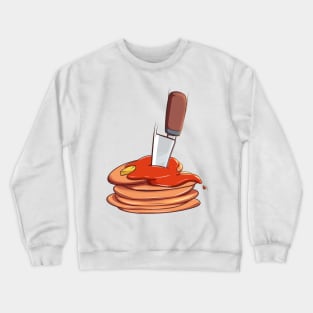 Cut Knife Pancake Halloween Cute Food Crewneck Sweatshirt